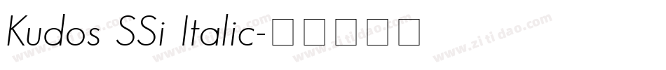 Kudos SSi Italic字体转换